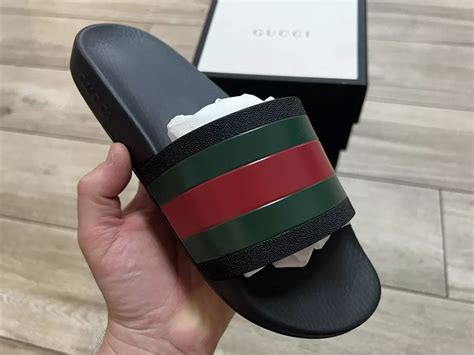 pursuit slide sandal gucci fake|gucci slides for sale.